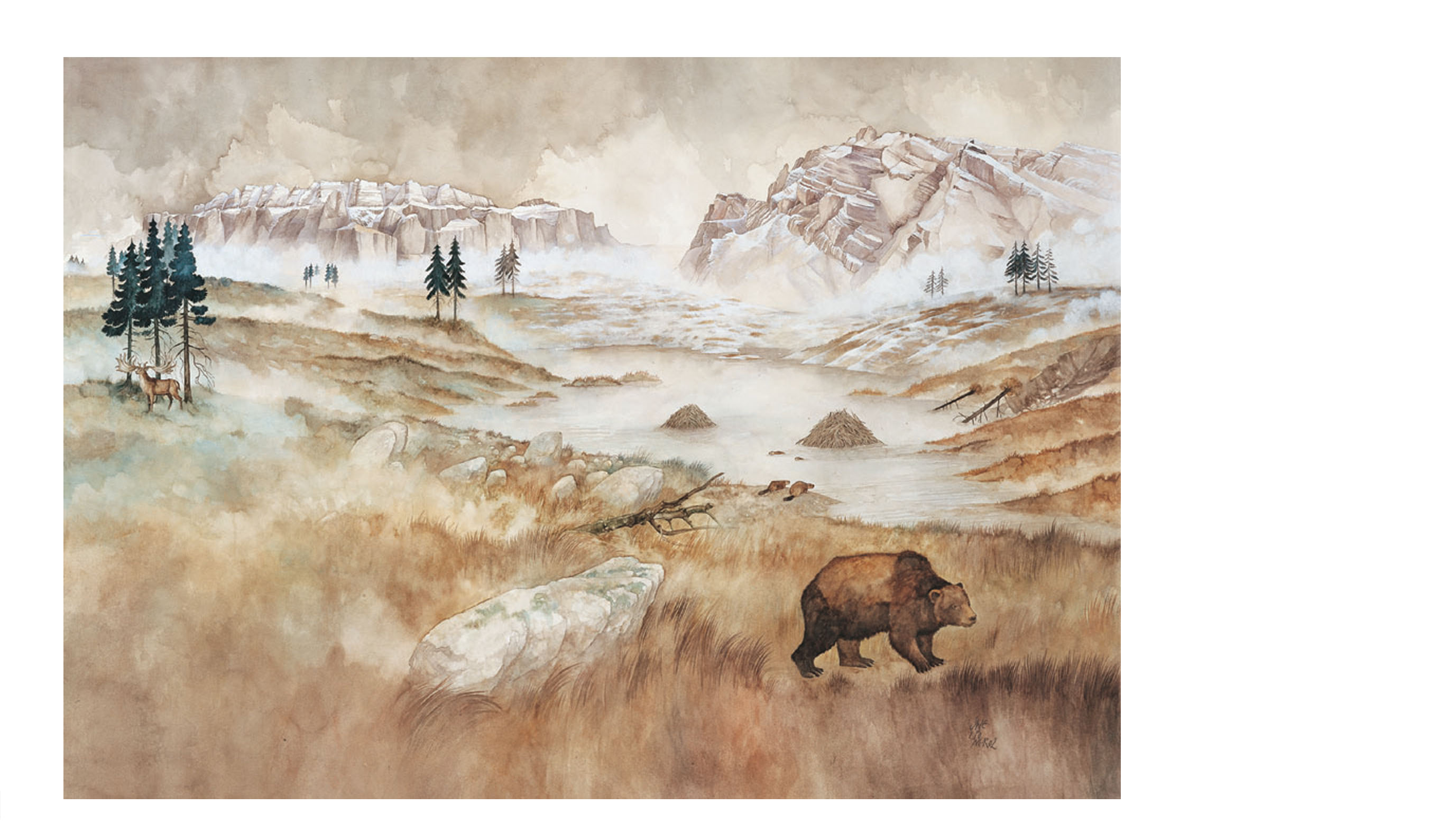 paesaggio alpino del paleolitico, Conturines con Ursus Ladinicus