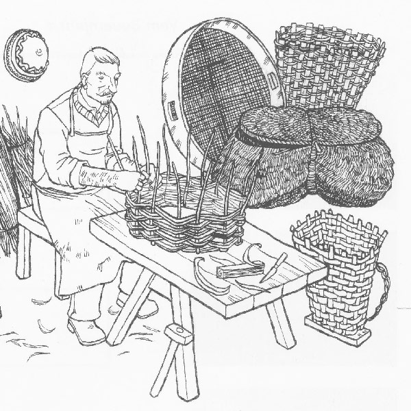 Korbflechter Illustration, archaëa